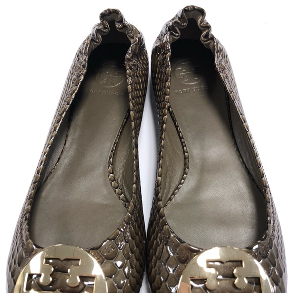 Tory Burch Snakeskin Print Flats - Picture 2 of 6